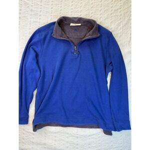 Tommy Bahama Reversible 1/4 Zip Pullover Blue Purple Sweater Men's L